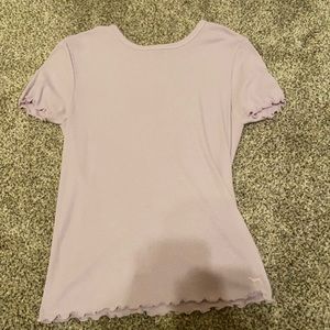 Purple ribbed slightly cropped t-shirt